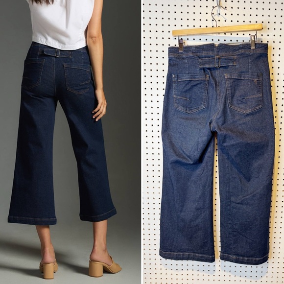 Anthropologie Pilcro The Kit Cropped Dark Wash Jeans - Picture 2 of 10